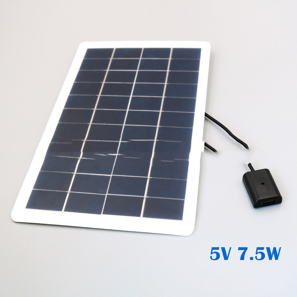 Chargeur Solaire Portable 7.5W – Cellule Polycristalline pour Téléphone, USB & Appareils Nomades
