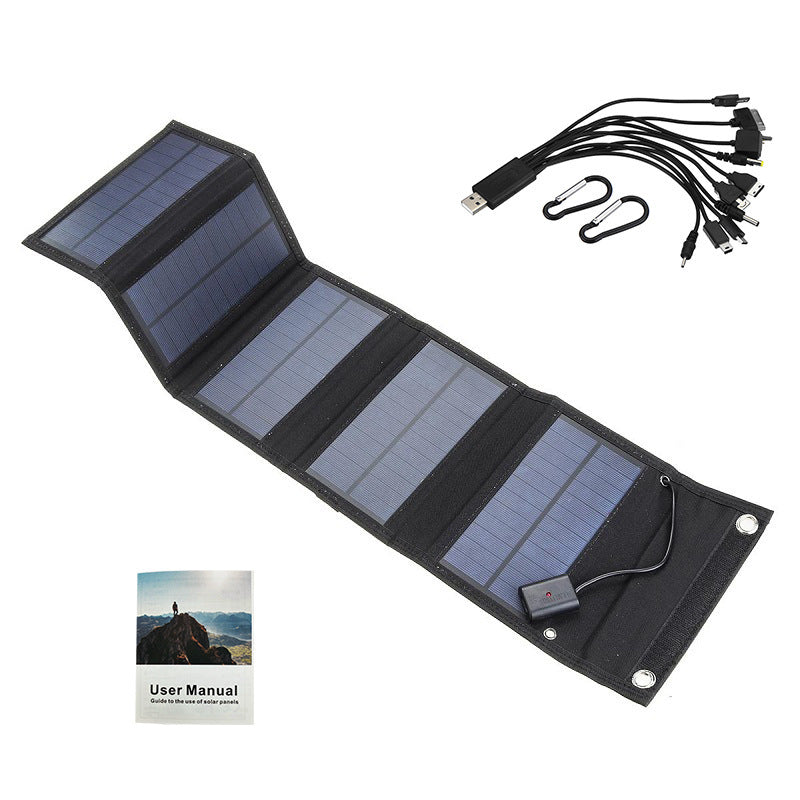 Chargeur Solaire Pliable Portable – Alimentation 5V pour Camping et Randonnée – Sac Solaire Compact