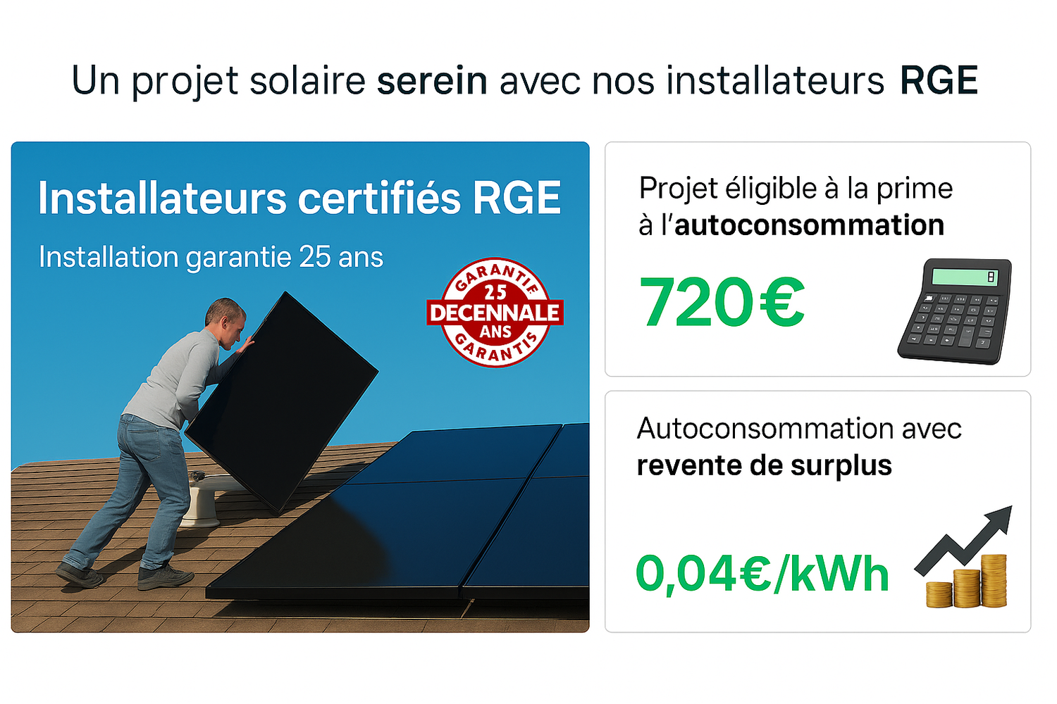 Kit Solaire 9kWc Full Black avec Installation RGE incluse + démarches administratives
