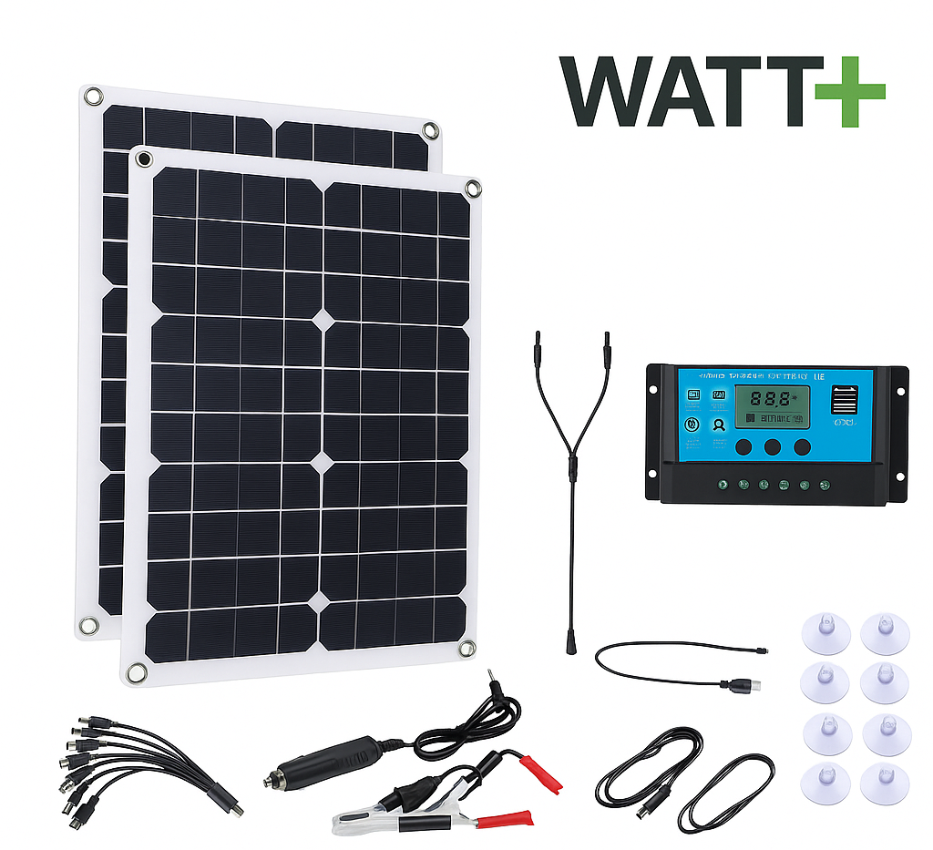 Kit Photovoltaïque 2 Panneaux 40W + Contrôleur Solaire 12V/24V