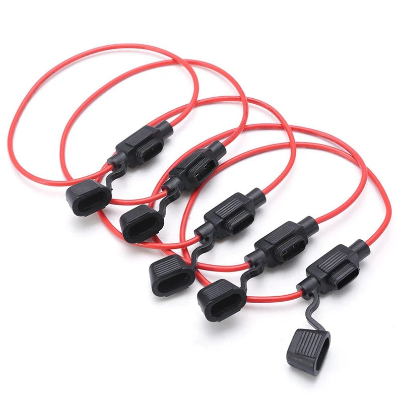 Porte-Fusible Étanche Miniature 30cm pour Harnais - Boîtier de Fusible en Ligne Automatique, Compact, Résistant et Pratique pour Voiture