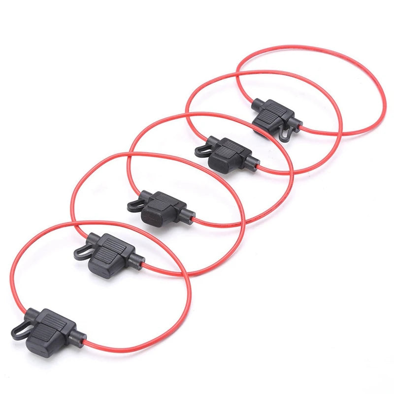 Porte-Fusible Étanche Miniature 30cm pour Harnais - Boîtier de Fusible en Ligne Automatique, Compact, Résistant et Pratique pour Voiture