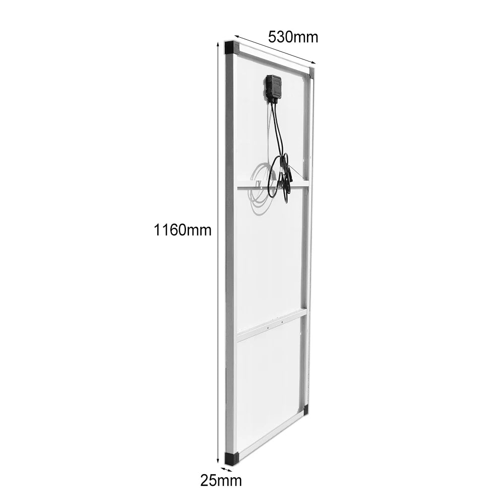"Panneau Solaire Léger 150W 18V, Module Photovoltaïque, Chargeur d'Alimentation PV pour Batterie 12v Bateau, Caravane et Applications Hors Réseau"