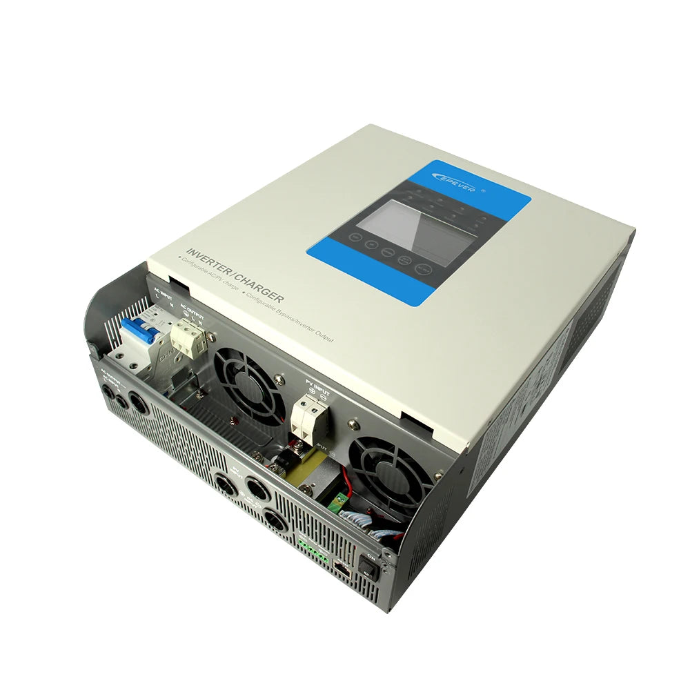 Chargeur Solaire MPPT 30A et Onduleur Utilitaire 24V48V à 220V230V 3000VA, Onduleurs Hybrides à Onde Sinusoïdale Pure