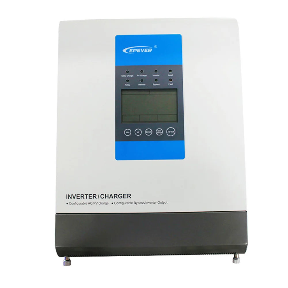 Chargeur Solaire MPPT 30A et Onduleur Utilitaire 24V48V à 220V230V 3000VA, Onduleurs Hybrides à Onde Sinusoïdale Pure