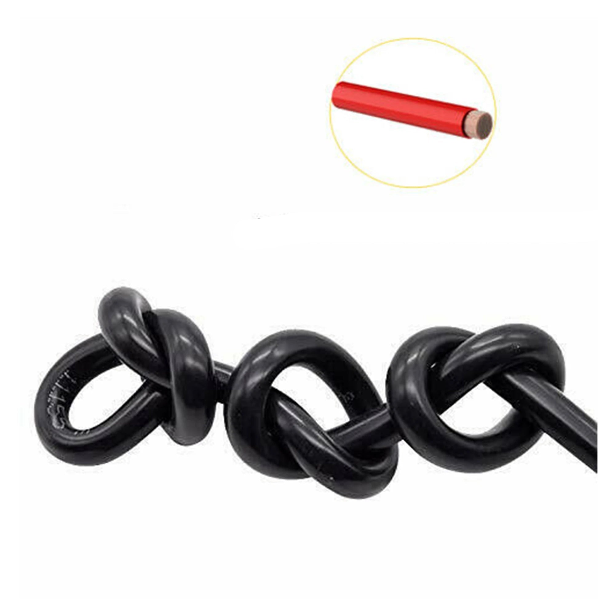 Câble de Batterie Cuivre Pur 3 AWG – 25 mm², 1 m ou 1,5 m, pour Voiture, Onduleur ; Bateau