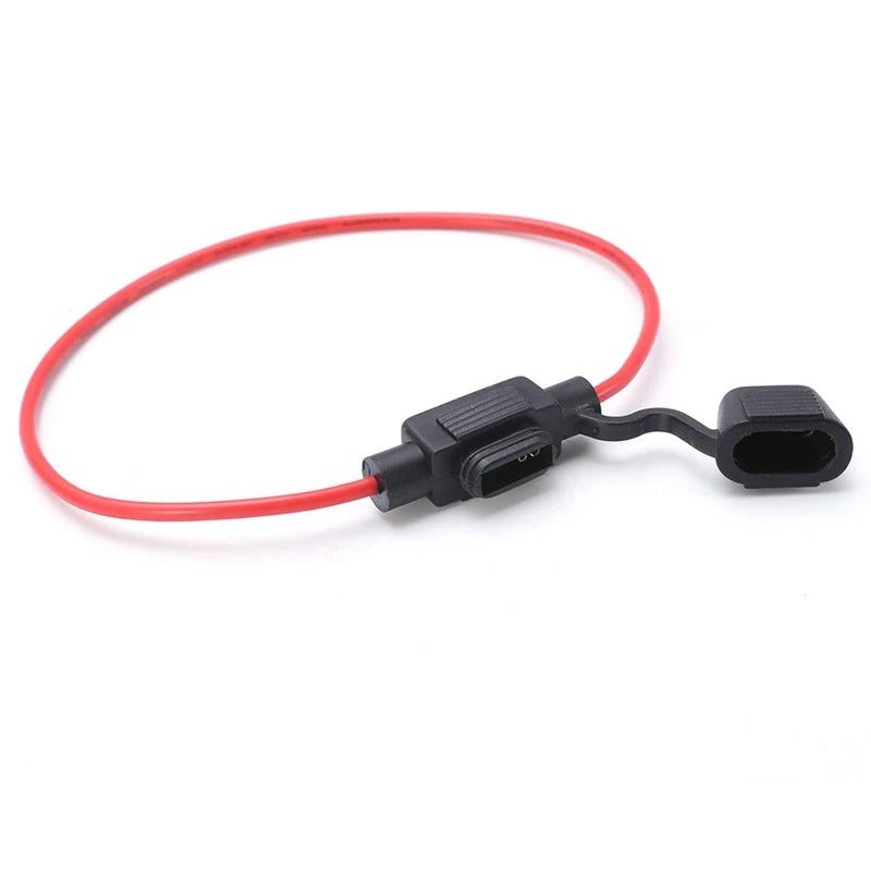 Porte-Fusible Étanche Miniature 30cm pour Harnais - Boîtier de Fusible en Ligne Automatique, Compact, Résistant et Pratique pour Voiture