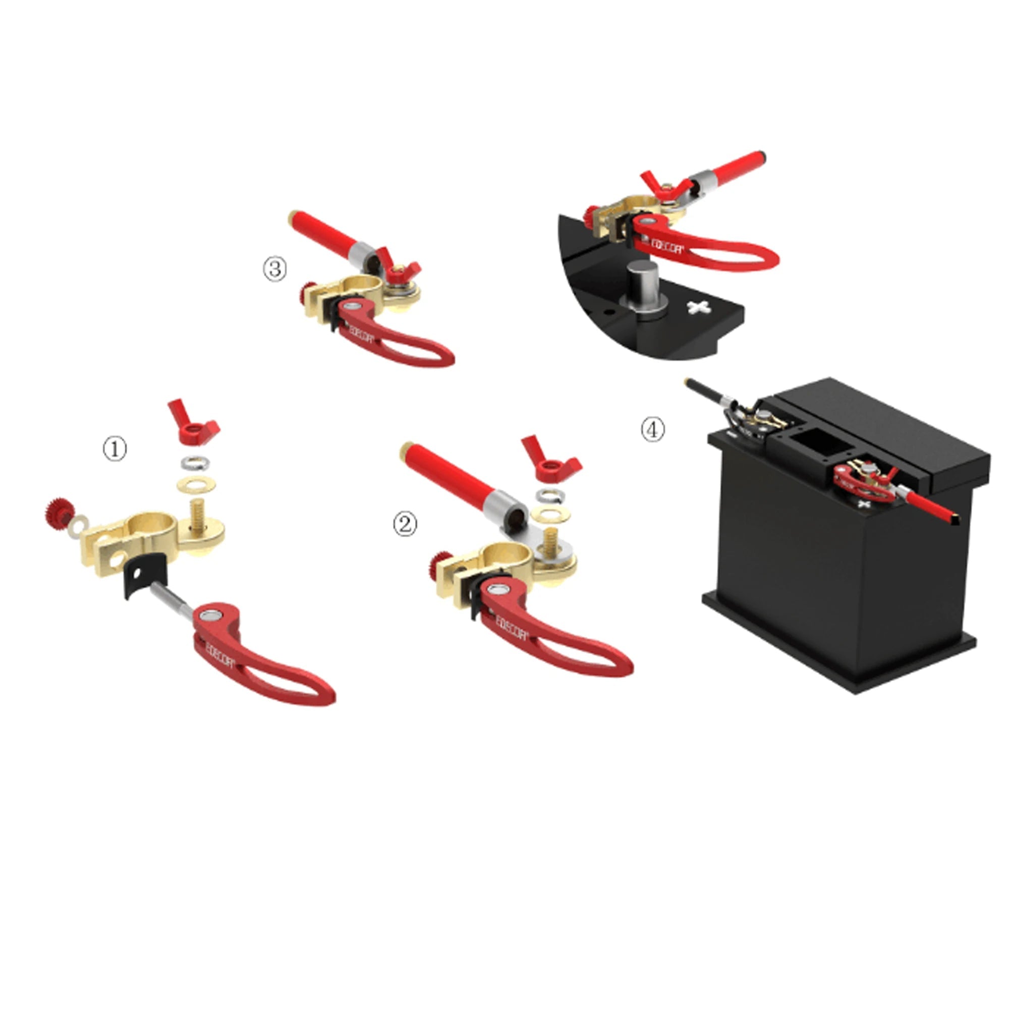 Câble de Batterie Cuivre Pur 3 AWG – 25 mm², 1 m ou 1,5 m, pour Voiture, Onduleur ; Bateau