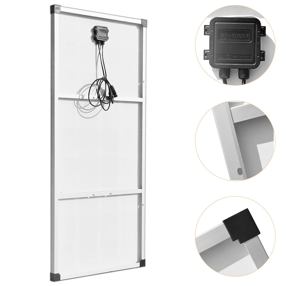 "Panneau Solaire Léger 150W 18V, Module Photovoltaïque, Chargeur d'Alimentation PV pour Batterie 12v Bateau, Caravane et Applications Hors Réseau"