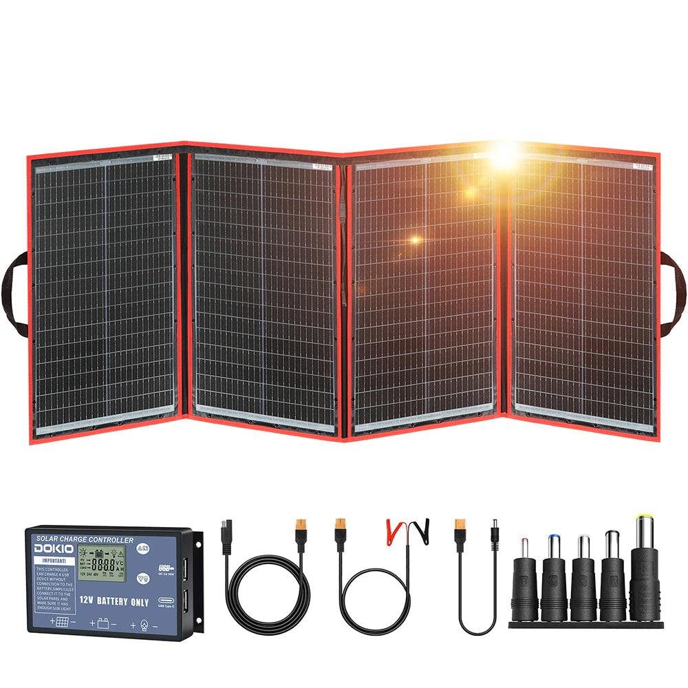 Panneau Solaire Flexible et Pliable – 97W / 150W / 195W / 295W – Avec Régulateur 12V – Pour Camping et Voyages