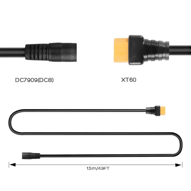 Câble Adaptateur DC8mm/DC7909 vers XT60 Femelle – Pour Générateurs Solaires ALLPOWERS, EcoFlow River/Delta, Anker, Bluetti