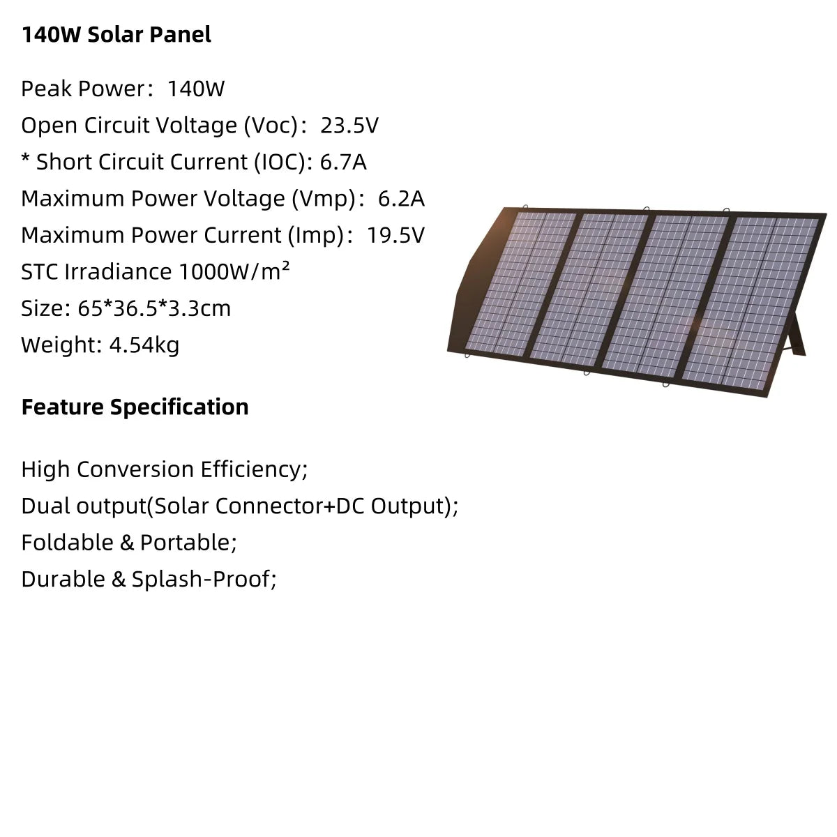 "Panneau Solaire Pliable 400W/200W/140W/100W/60W, Panneau Solaire Portatif pour Générateur de Centrale Électrique"