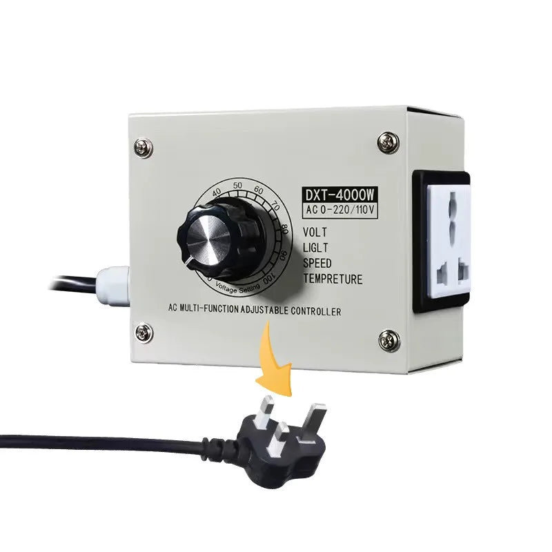 Régulateur de Tension Variable AC220V 4000W – Variateur Compact SCR pour Lumière, Température, Vitesse