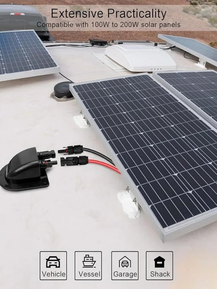 Boîte de Presse‑Étoupes à Double Fil pour Panneau Solaire – Entrée Câble Étanche pour Toit de Camping‑Car, Yacht, Caravane