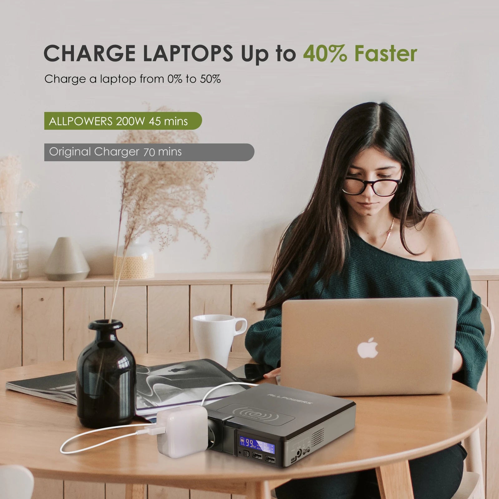 "Batterie Externe Solaire 154Wh 41600mAh, Chargeur Portable 200W, Générateur d'Alimentation de Secours, Station de Puissance pour Urgences et Voyage"