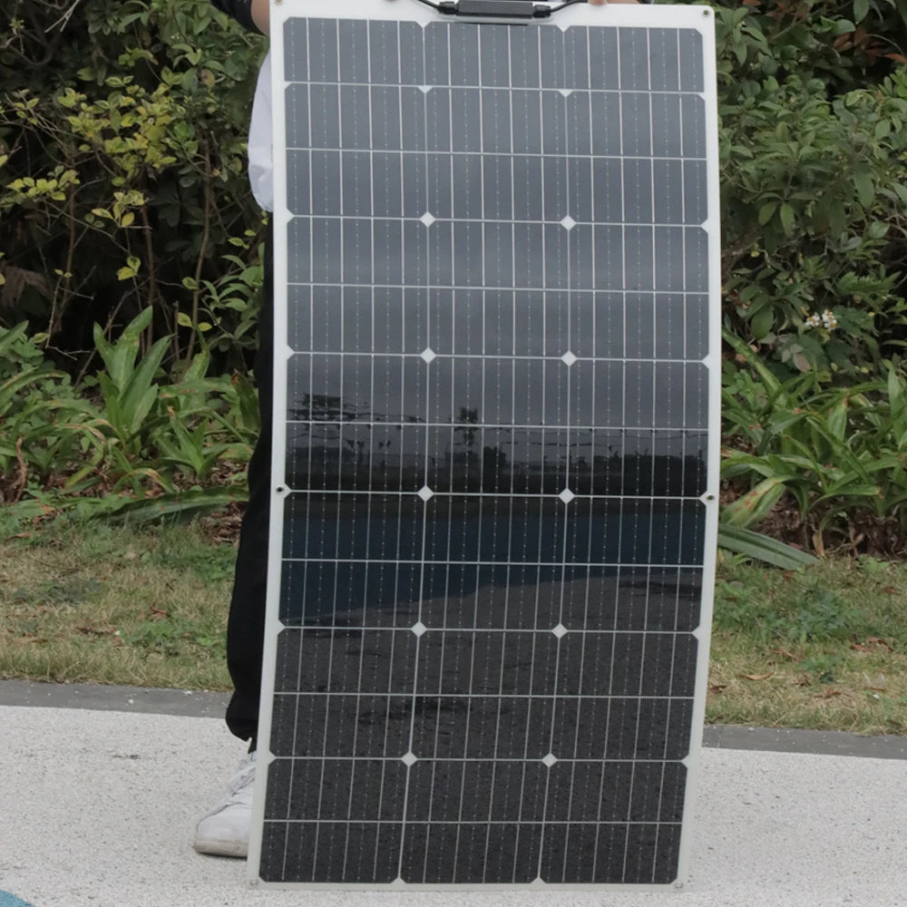 "Panneau Solaire Semi-Flexible 150W, 21.6V, Photovoltaïque, pour Maison, Bateau, Camping-Car, Balcon, Chargeur de Batterie 12v/24V, ETFE et PET"