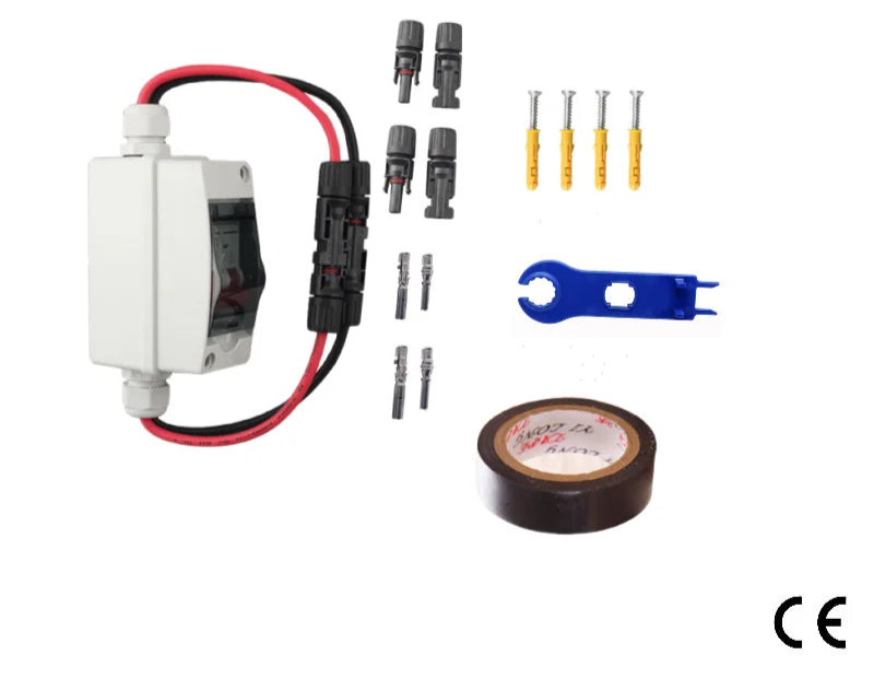 Disjoncteur Solaire DC 500V IP65 – Interrupteur Isolateur PV Étanche 16A à 63A pour Panneaux Solaires