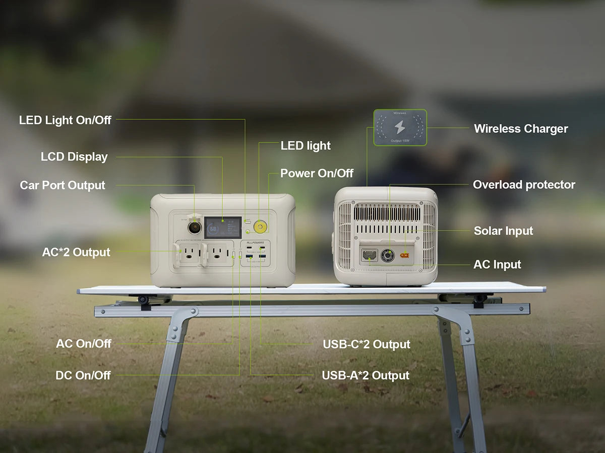 "Centrale électrique portable 600W 299Wh - Batterie LiFePO4 - Idéale pour camping, RV et usage domestique en plein air"
