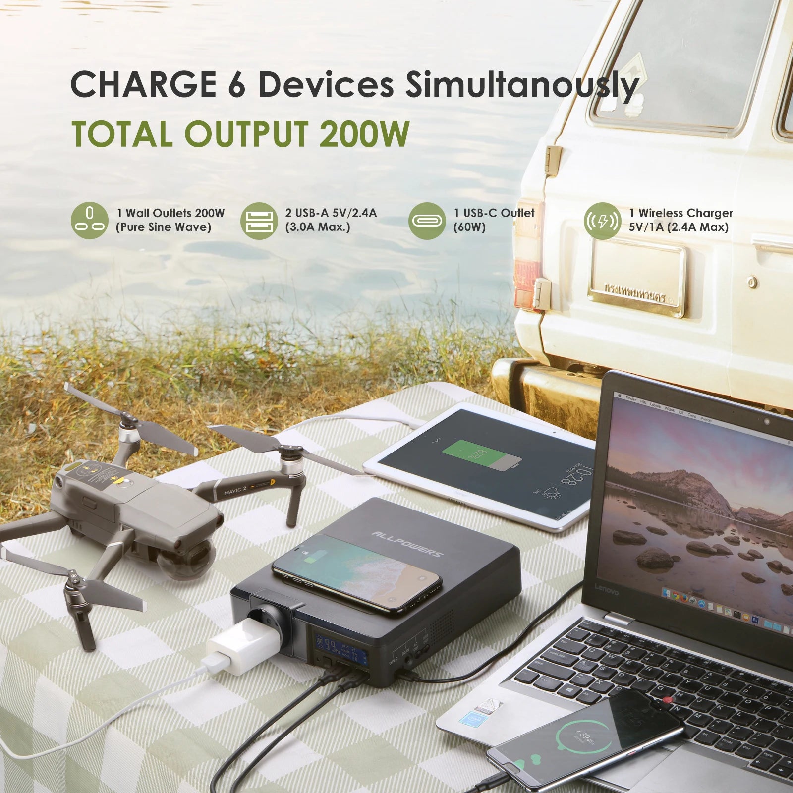 "Batterie Externe Solaire 154Wh 41600mAh, Chargeur Portable 200W, Générateur d'Alimentation de Secours, Station de Puissance pour Urgences et Voyage"