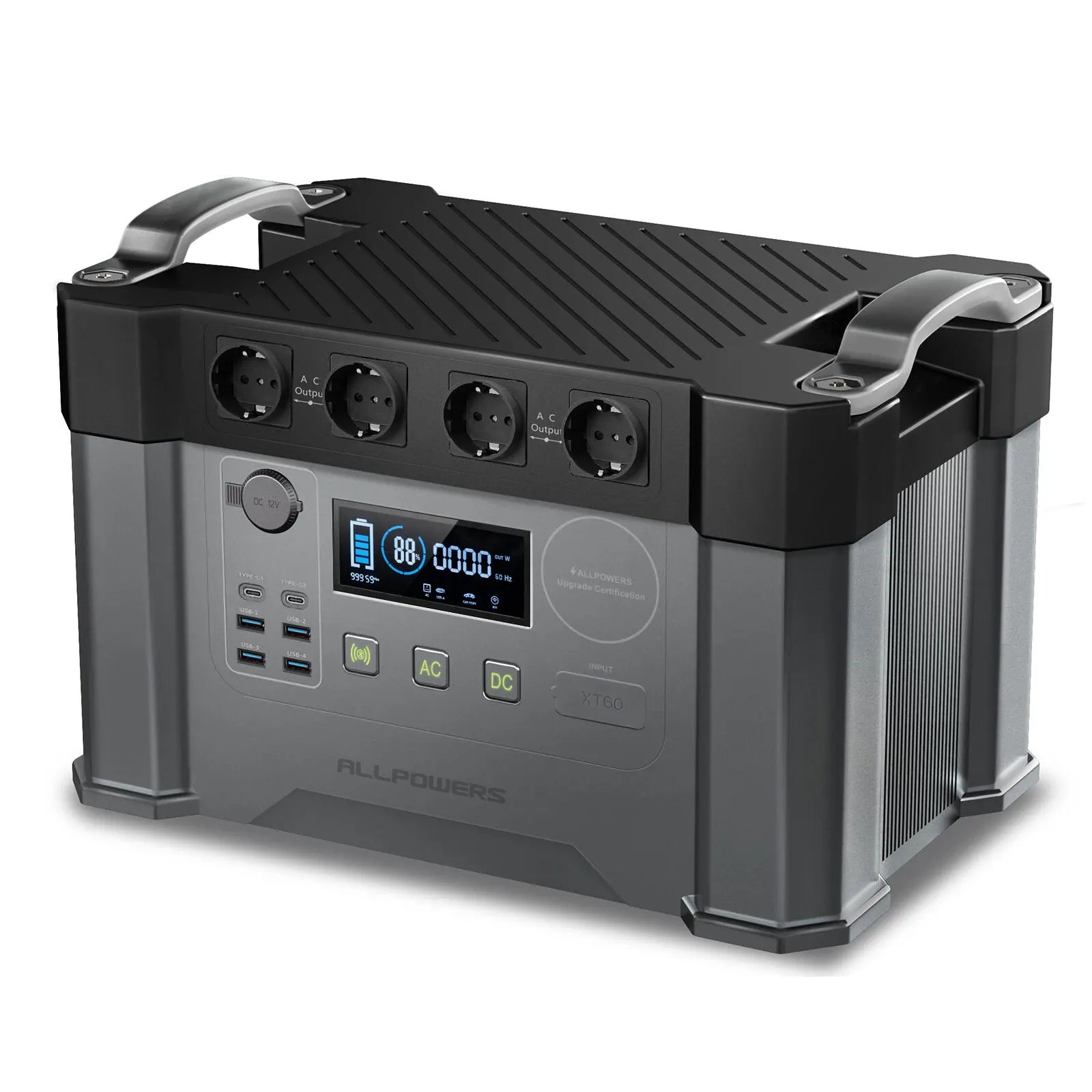 "Centrale électrique portable solaire, générateur MPPT 60-288Wh, alimentation 230V, prises AC pour divers appareils"