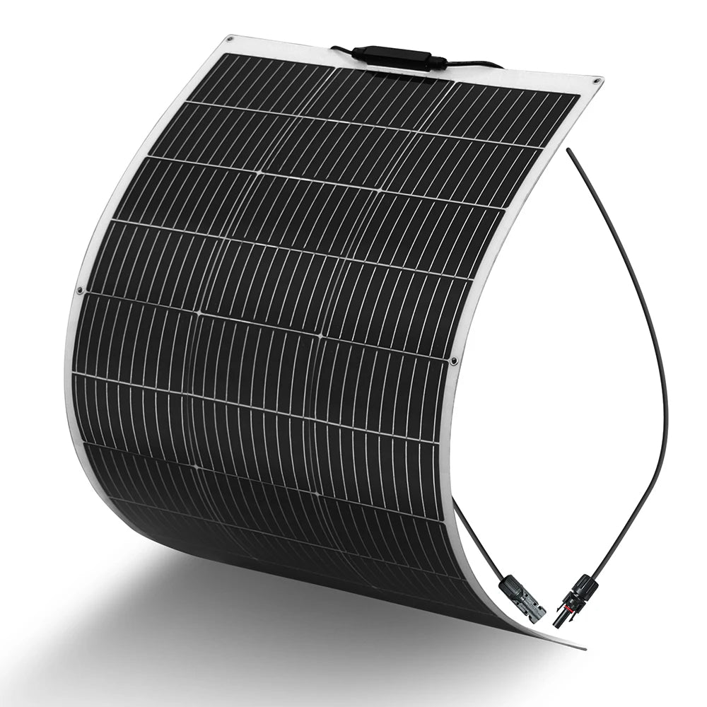Panneau Solaire Flexible 100W 12V, Module PV Monocristallin Haute Efficacité