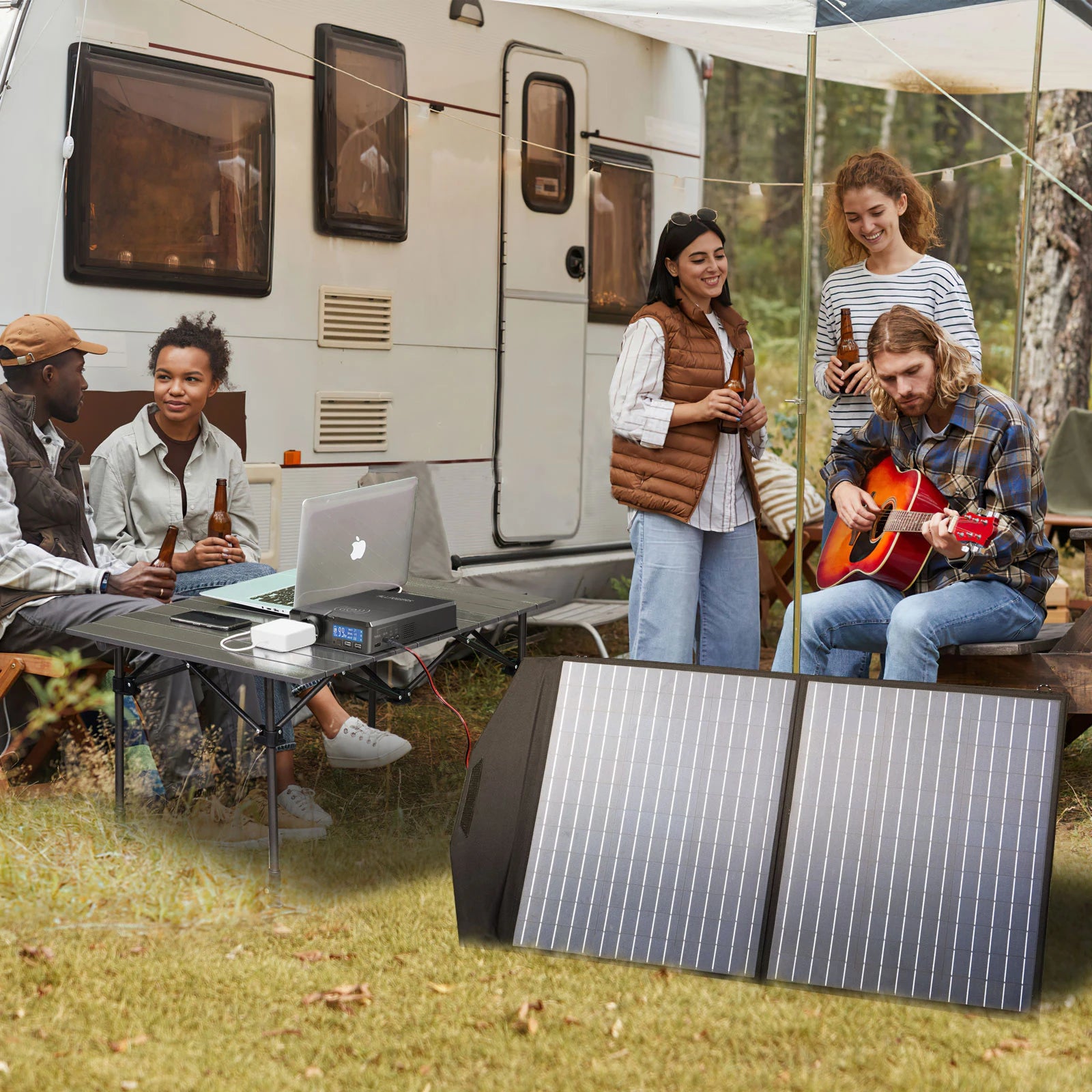 "Batterie Externe Solaire 154Wh 41600mAh, Chargeur Portable 200W, Générateur d'Alimentation de Secours, Station de Puissance pour Urgences et Voyage"