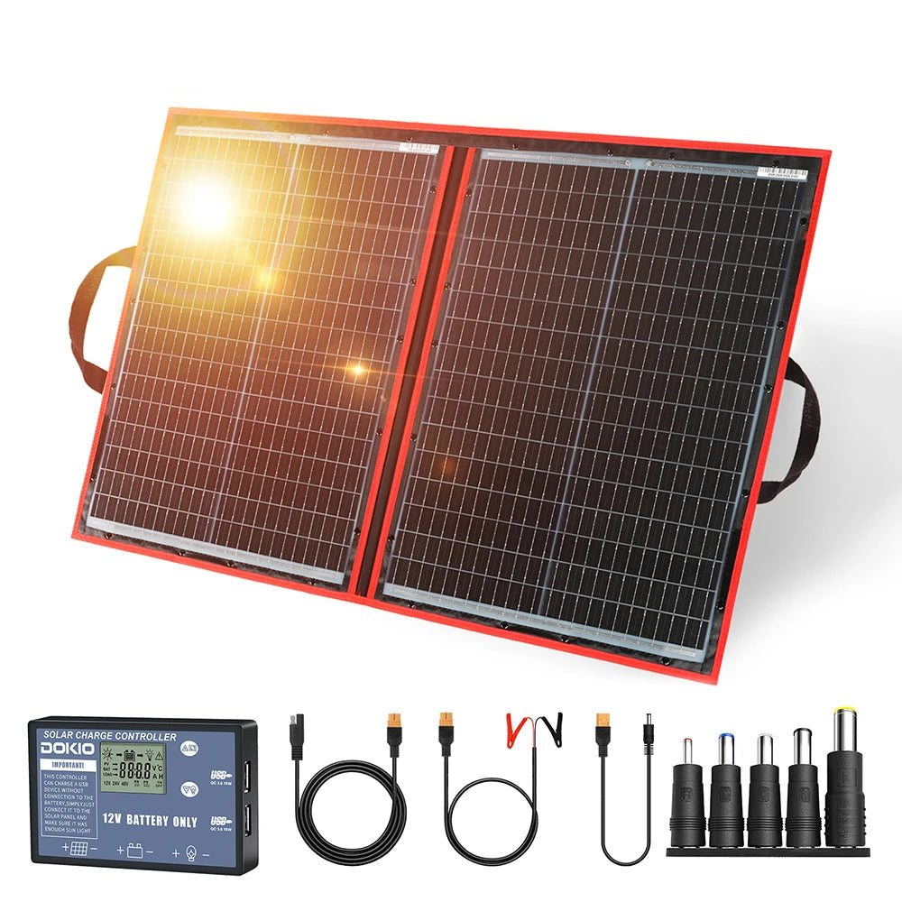 Panneau Solaire Flexible et Pliable – 97W / 150W / 195W / 295W – Avec Régulateur 12V – Pour Camping et Voyages