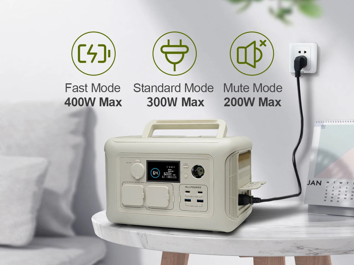 "Centrale électrique portable 600W 299Wh - Batterie LiFePO4 - Idéale pour camping, RV et usage domestique en plein air"