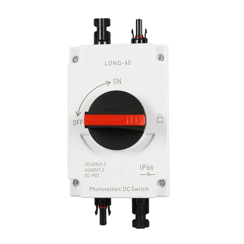 Interrupteur Isolateur DC 1500V 32A IP66 – Commutateur Rotatif Étanche 4P avec Verrouillage pour Installation Solaire