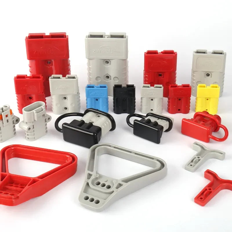 Connecteurs d'Alimentation Haute Intensité 50A/120A/175A/350A – 600V Double Pôle avec Contacts Cuivre, Capuchon en Caoutchouc