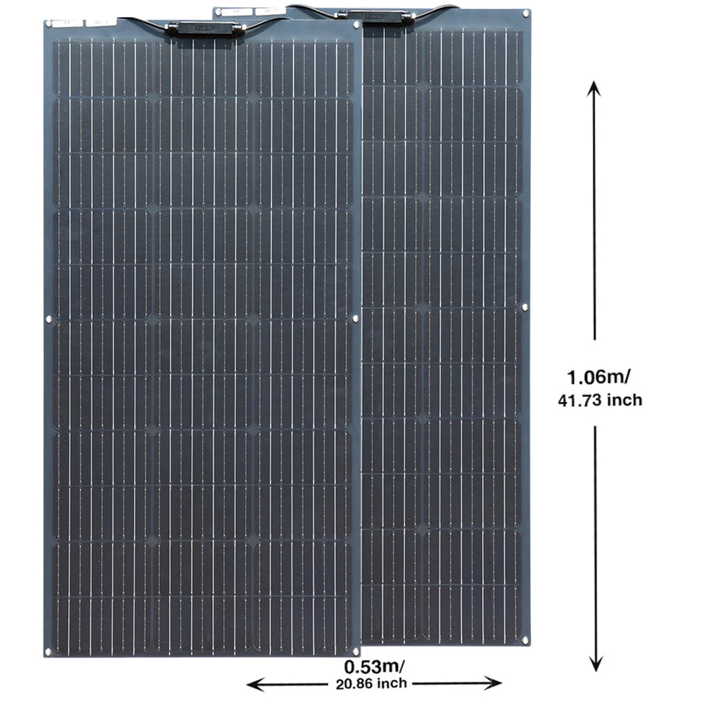 "Kit Panneaux Solaires 12V 100W 200W Flexibles avec Contrôleur Complet, Chargeur pour Batterie 12V 24V 19.8V, Idéal pour Voiture, Bateau, Maison et Montres"