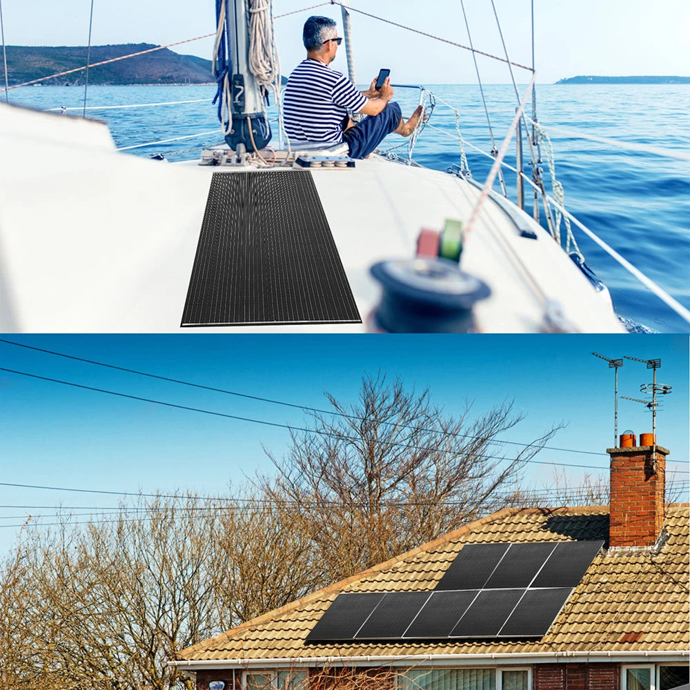 "Kit de Panneau Solaire 200w-400w 18v pour Camping, Chargeur de Batterie et Générateur Photovoltaïque, Équipement d'Energie Renouvelable"