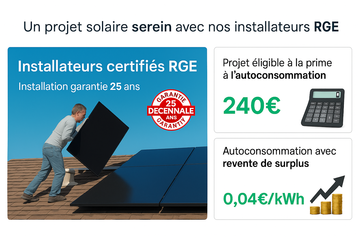 Kit Solaire 3kWc Full Black avec Installation RGE incluse + démarches administratives