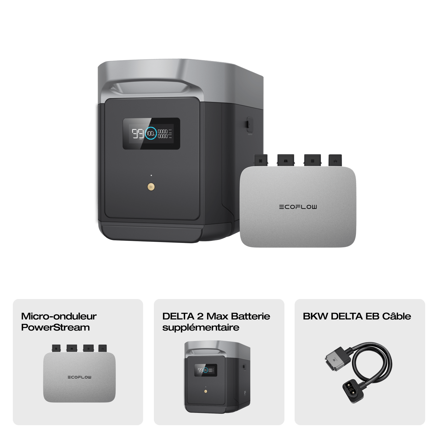 "Batterie intelligente supplémentaire - Compatible avec DELTA 2 Max - Optimise l'énergie solaire"
