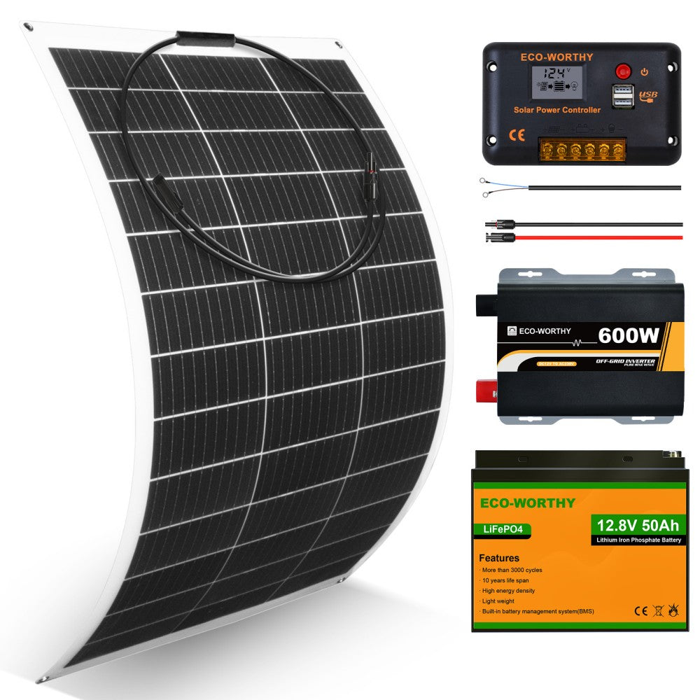 Panneau Solaire Autonome - 130W à 520W - 12V - avec Batterie Lithium