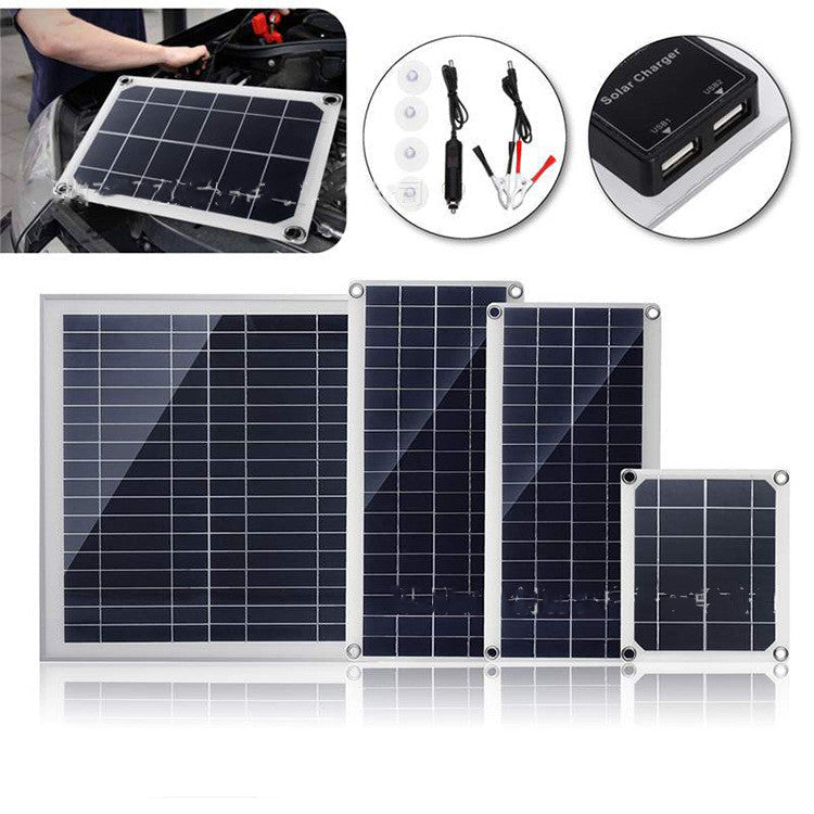 Panneau Solaire Polycristallin USB – 10/15/20/25W – Double Port USB – Charge Extérieure pour Téléphones, Tablettes & Plus