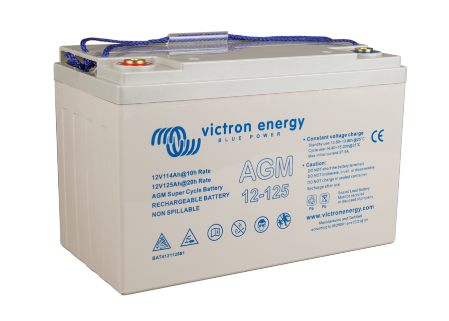 "Batterie 12V 125Ah AGM Super Cycle, Technologie Avancée, Longue Durée, Haute Performance, pour Voitures et Bateaux"