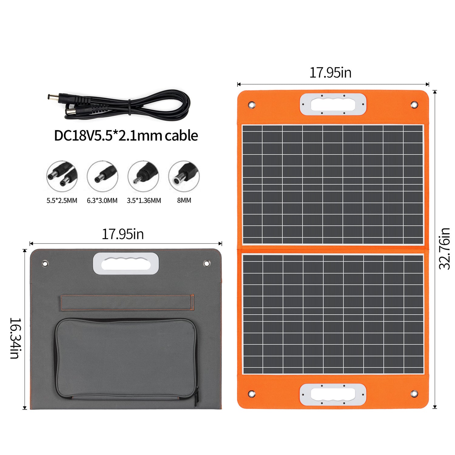 Panneau Solaire Portable Pliable 60W – Recharge Rapide USB & DC – Idéal Camping, Maison & Extérieur