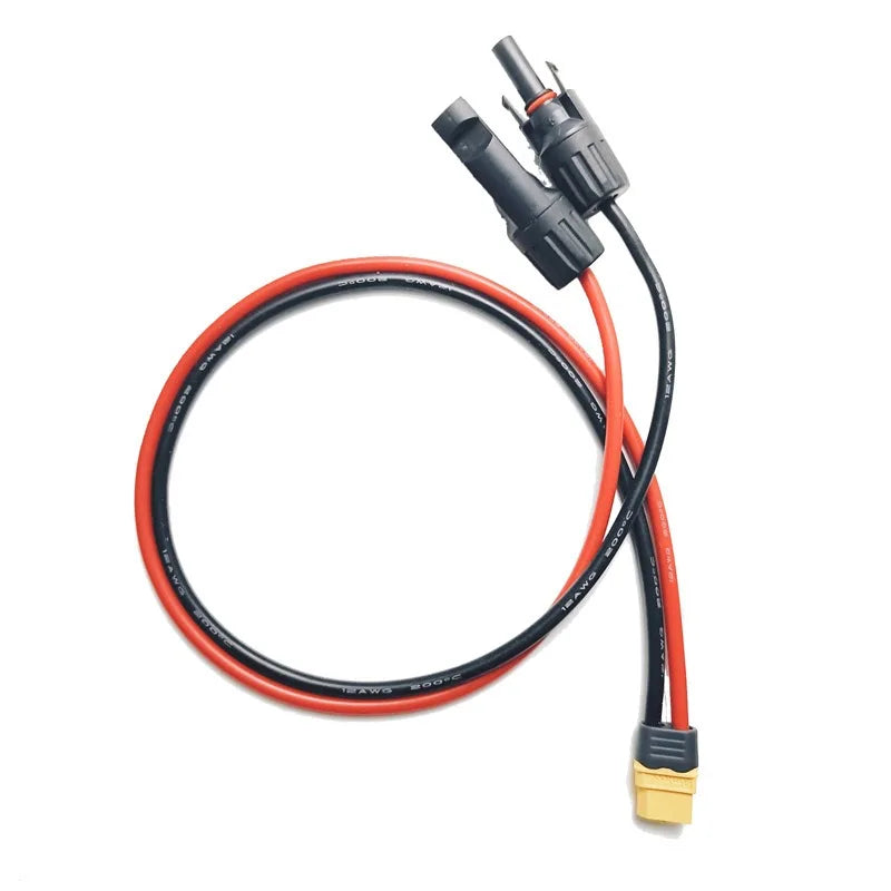 Câble Adaptateur Solaire XT60 Femelle – 12AWG, 60CM/100CM/200CM pour Panneaux Solaires et Batteries LiPo
