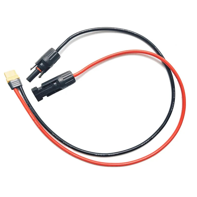 Câble Adaptateur Solaire XT60 Femelle – 12AWG, 60CM/100CM/200CM pour Panneaux Solaires et Batteries LiPo
