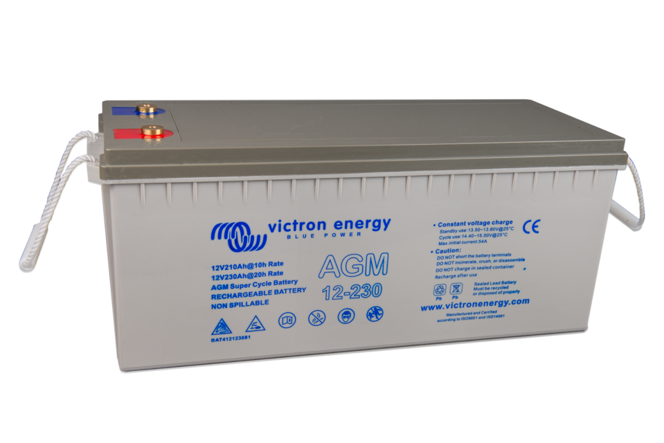 "Batterie 12V 230Ah AGM Super Cycle, Puissance Durable, Haute Capacité, Idéale pour Stockage d'Energie et Installations Solaire (M8)"