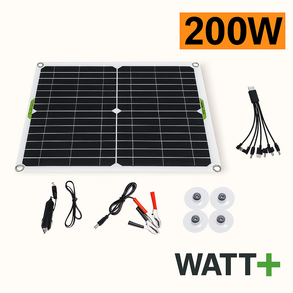 Kit Solaire 200W 12V – Panneau Photovoltaïque avec Régulateur 10A à 30A