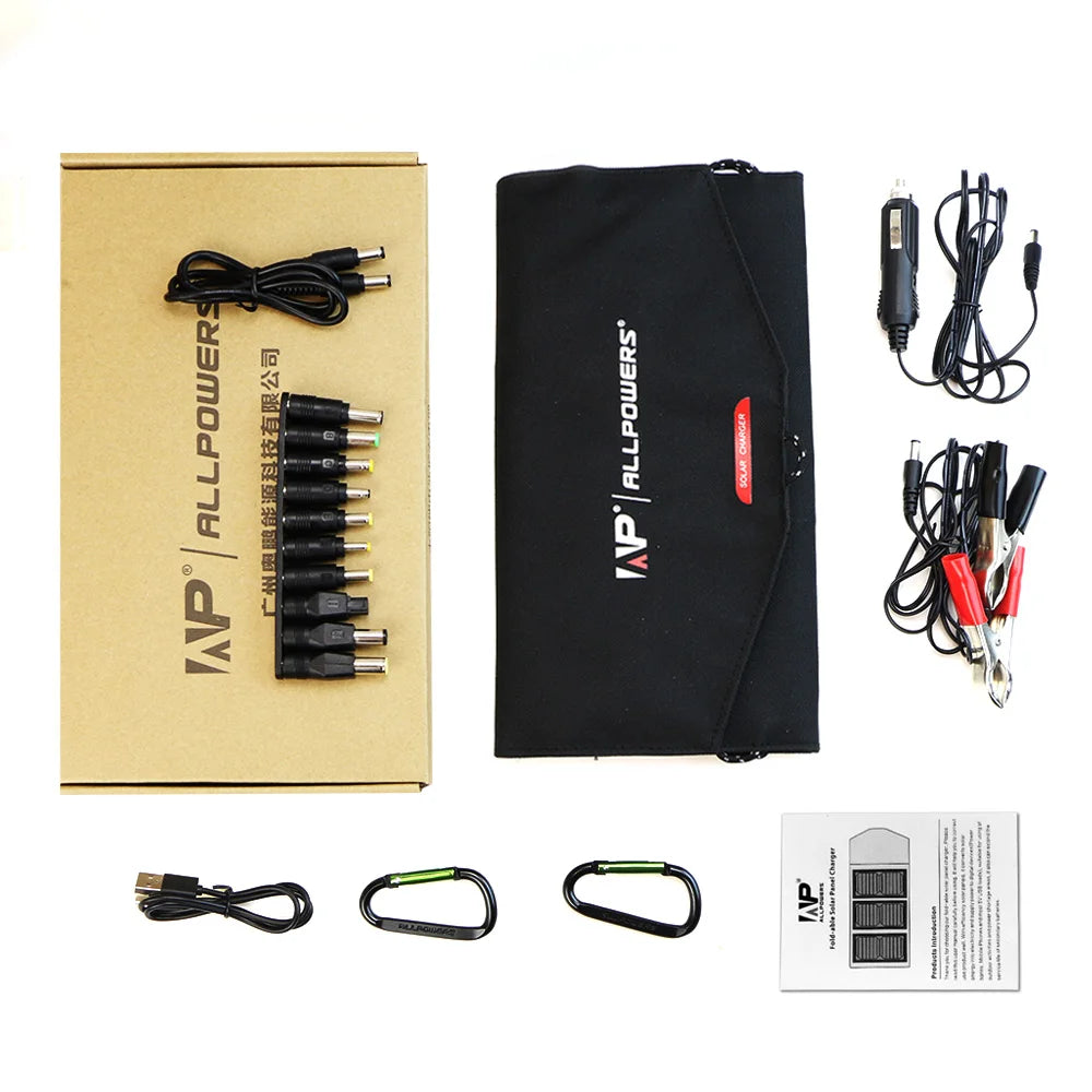 "Chargeur de téléphone solaire 5V 18V, Panneau solaire pliable et flexible haute efficacité 21W, Idéal pour le voyage"