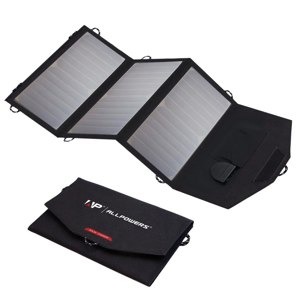 "Chargeur de téléphone solaire 5V 18V, Panneau solaire pliable et flexible haute efficacité 21W, Idéal pour le voyage"