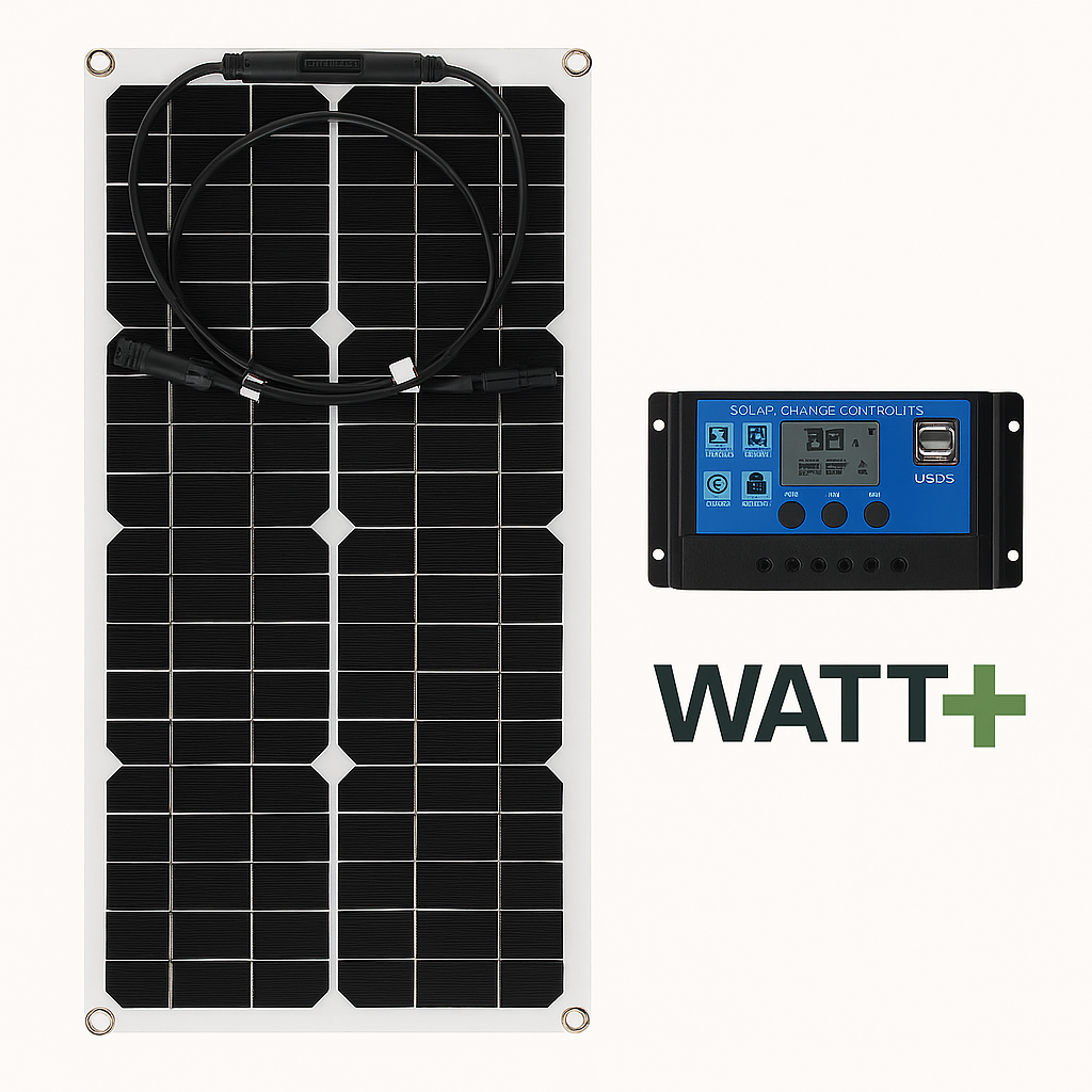 Kit Panneaux Solaires Flexibles 2x25W + Contrôleur 60A/100A – Recharge Batterie Nomade