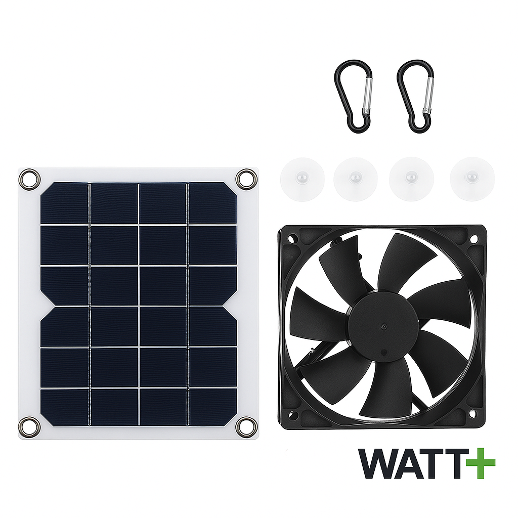 Kit Ventilateur Solaire 10W – Panneau PET avec Mini Ventilateur – Pour Serres, Niches, Camping-Car, Maisons d’Animaux