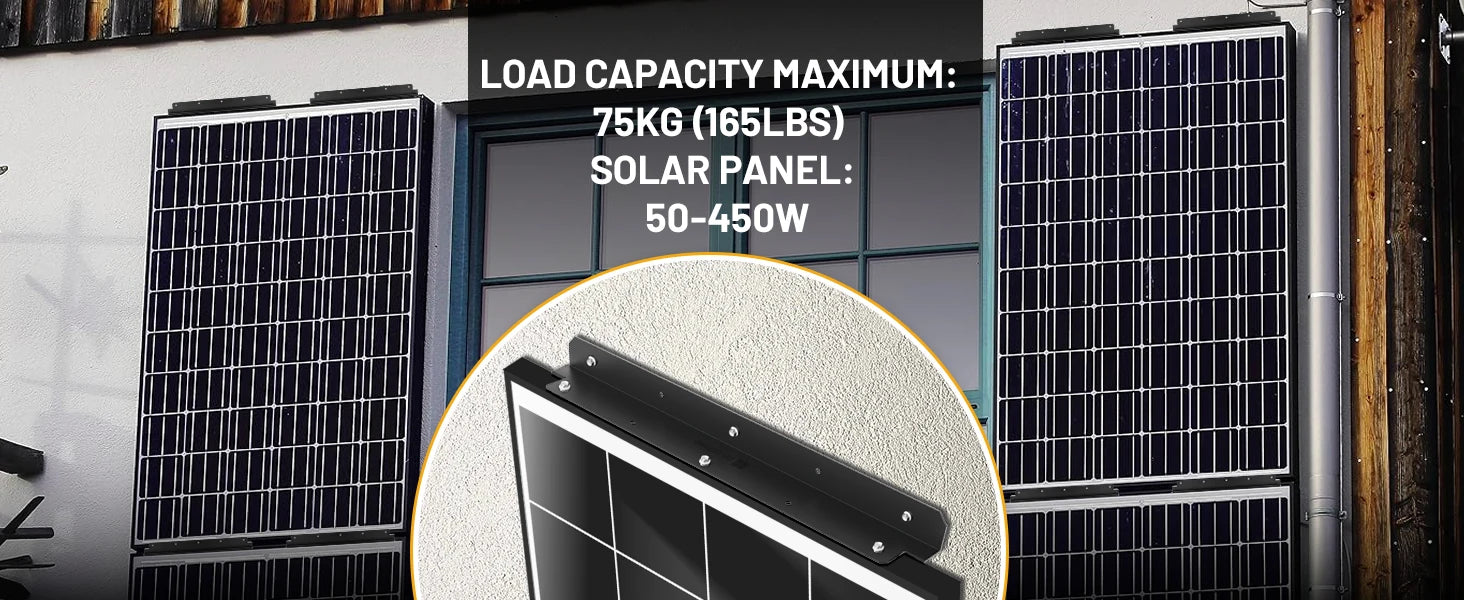 "Support en Z pour Panneaux Solaires 50-450W - Kit 2 pièces - Idéal pour RV, Bateaux et Mur - Energie Renouvelable Optimale"