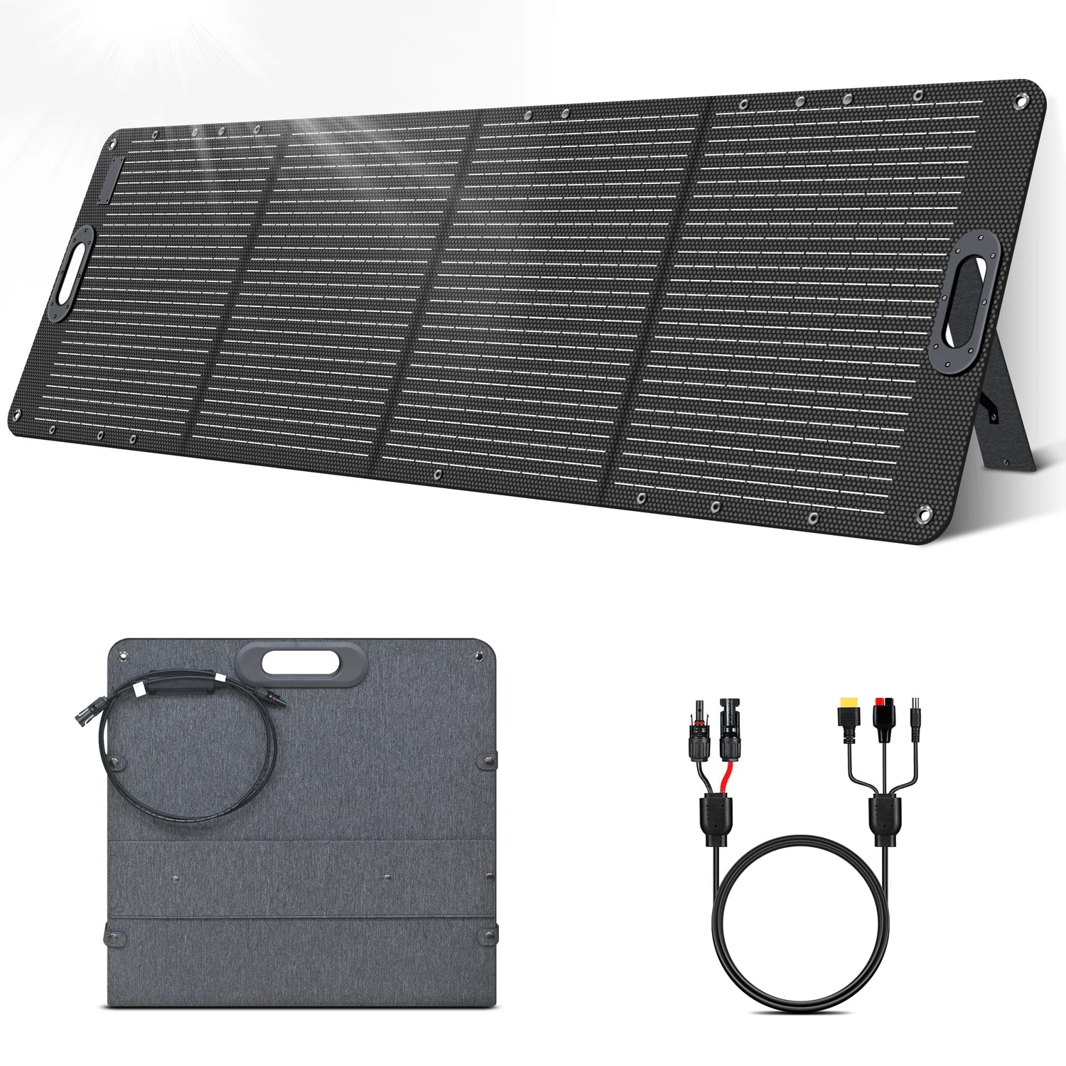 Kit Panneau Solaire Pliable 100 W Monocristallin avec Chargeur MPPT – Camping, Voiture, Bateau
