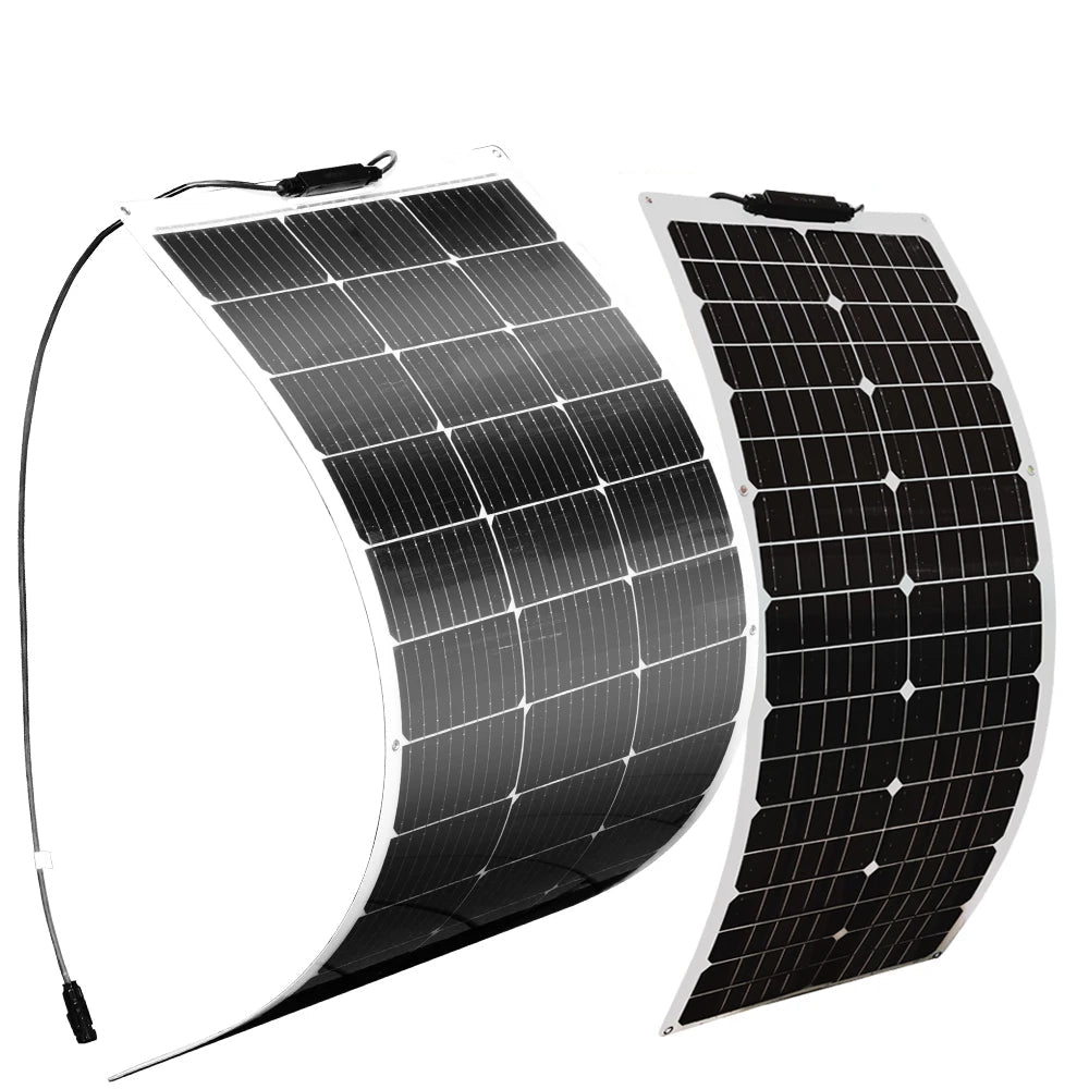 Panneau Solaire Flexible 50W / 100W Monocristallin – Recharge Solaire pour Camping-Car, Bateau, Caravane