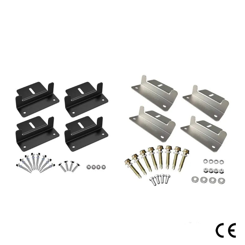 Kit de Fixation Z en Aluminium – 4 Pièces avec Visserie Inox pour Montage Panneau Solaire sur Toit Plat, Camping-Car, Bateau